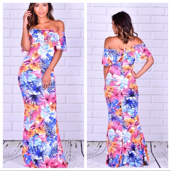 Multi Color Flower Dress - Picture 1 of 3